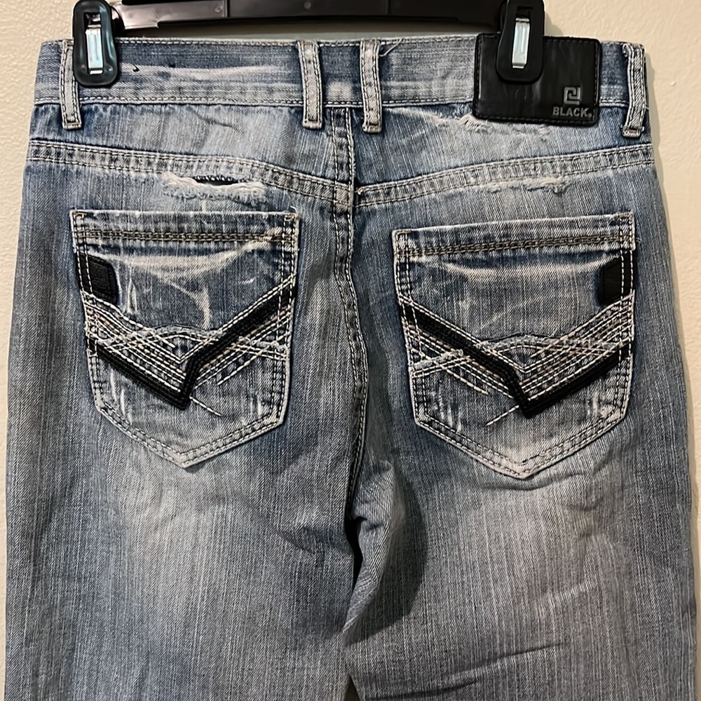 Men’s CJ Black Denim Boot Distressed Jeans Size 30x32 (GOOD) - Picture 4 of 9
